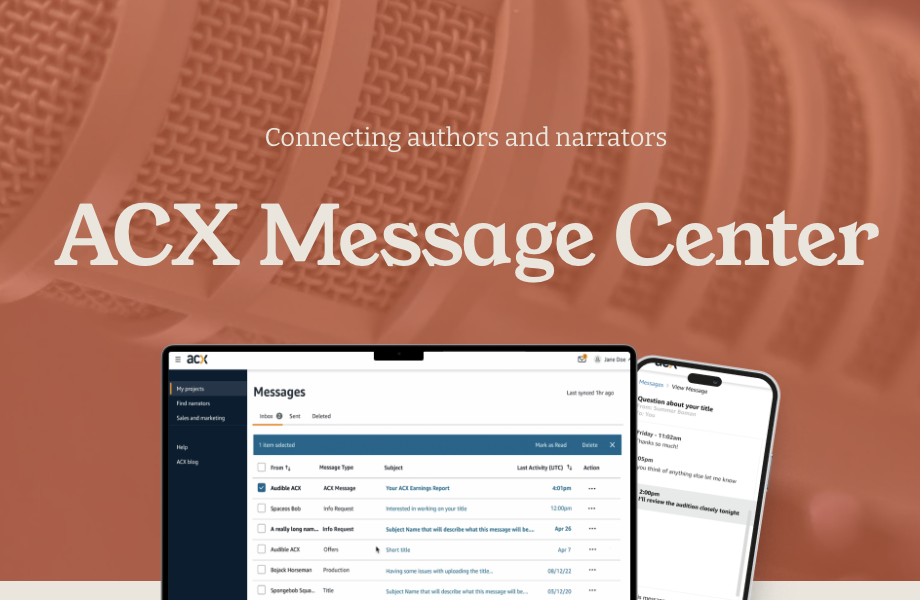 ACX Message Center — desktop inbox and mobile thread